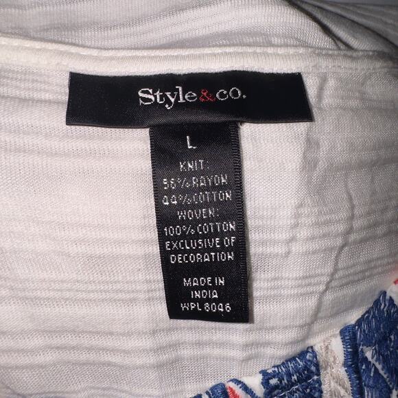 Style & Co white tassel blouse women’s size large - Picture 6 of 6